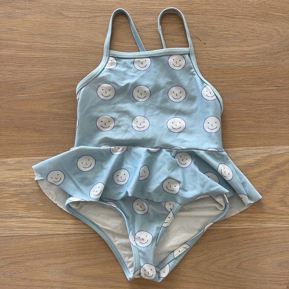 Kids Blue Smiley Face Swimsuit
